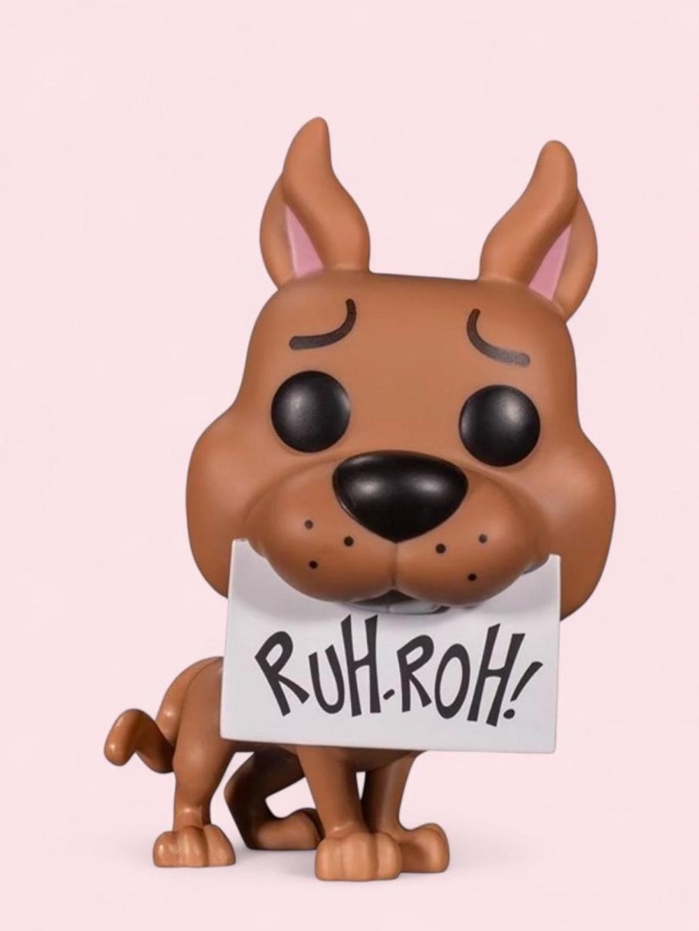 Funko Scooby-Doo Brown Dog Figure Holding 'RUH-ROH' Sign